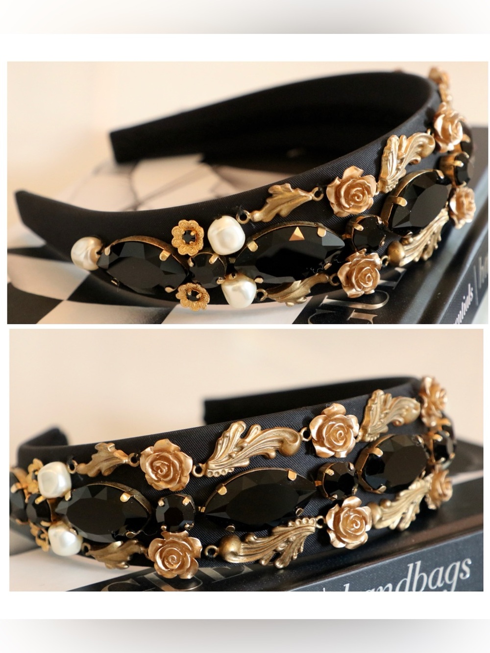 DOLCE & GABBANA Pearl Rose Embellished Headband - Picture 10 of 16